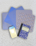 Travel journaling kit: Stamp Paper Punch & Blue Ephemera Kit for Scrapbooking