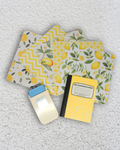 Summer travel journaling kit: Stamp Paper Punch & Yellow Ephemera Kit for Scrapbooking